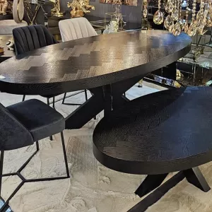 Eettafel Veneer Visgraat - Ovaal 