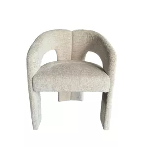 Eetkamerstoel Japandi Woven Velvet - Crème