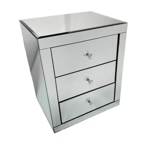 Nachtkast Lily - Spiegelglas Zilver