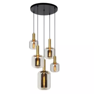 Hanglamp Tubes - Smoke Glass 5 Lichts Rond