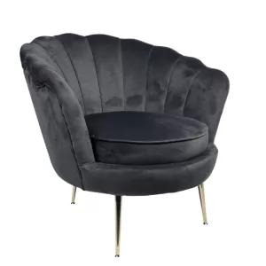 Fauteuil – Schelp - Grijs/Goud