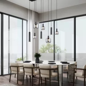 Hanglamp Rio - Zwart / Smoke Glass