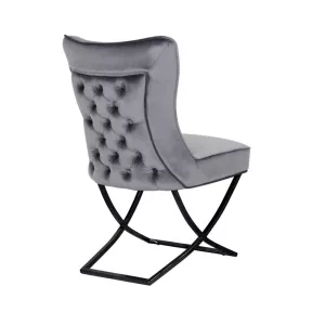 Stoel Rixos Gecaptionneerd Velvet Zwart/Grijs