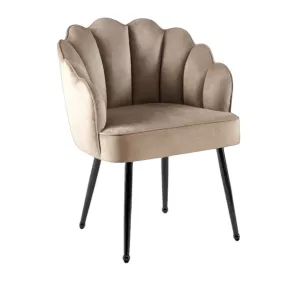 Schelpstoel Papatya Velvet Zwart/Khaki Taupe