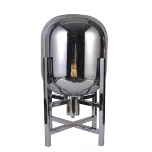 Smoke Glazen Tafellamp - Zilver