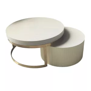 Salontafel Fox Plain Veneer - Crème/Gold