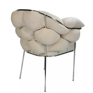 Eetkamerstoel Bubble - Crème/Zilver