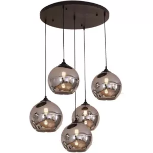 Bollen Hanglamp Smoke Glass – 5 Lichts Rond