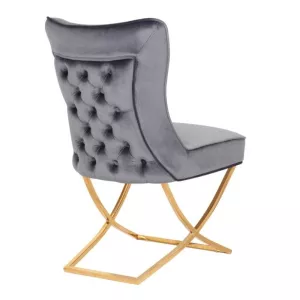 Stoel Rixos Gecaptionneerd Velvet Grijs/Goud