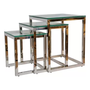 Bijzettafel Karl Zilver – set van 3