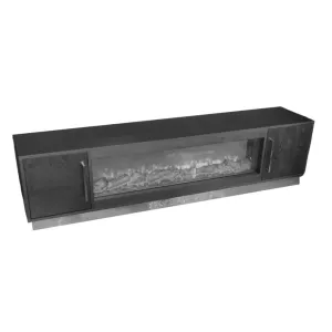 Tv - Meubel met Sfeerhaard - Black Veneer/Silver