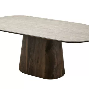 Eettafel Walnut - Travertin Keramiek