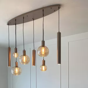 Hanglamp Isabel - Bruin 8 Lichts