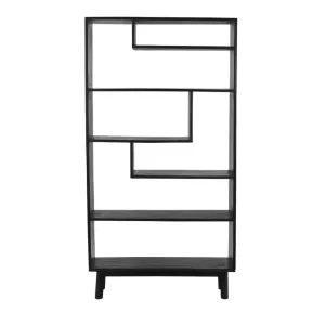 Open Vakkenkast - Jamburi Mat Zwart - 100x35x192 cm