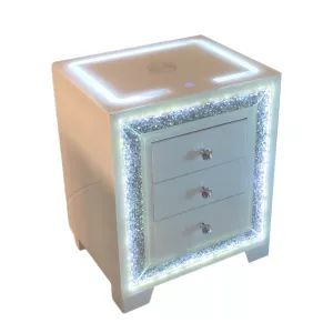 Nachtkast Diamond Wit - Incl. Licht + Oplaadfunctie