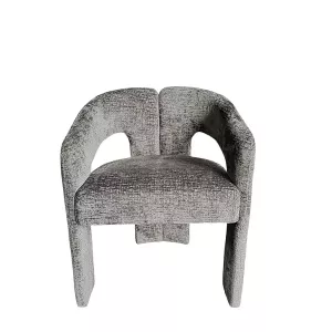 Eetkamerstoel Japandi Woven Velvet - Grijs