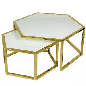 Salontafel Cornilo - Goud/Wit