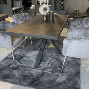 Eettafel Black Bonito - Visgraat Look - Octopus 240 x 110 x 75 cm