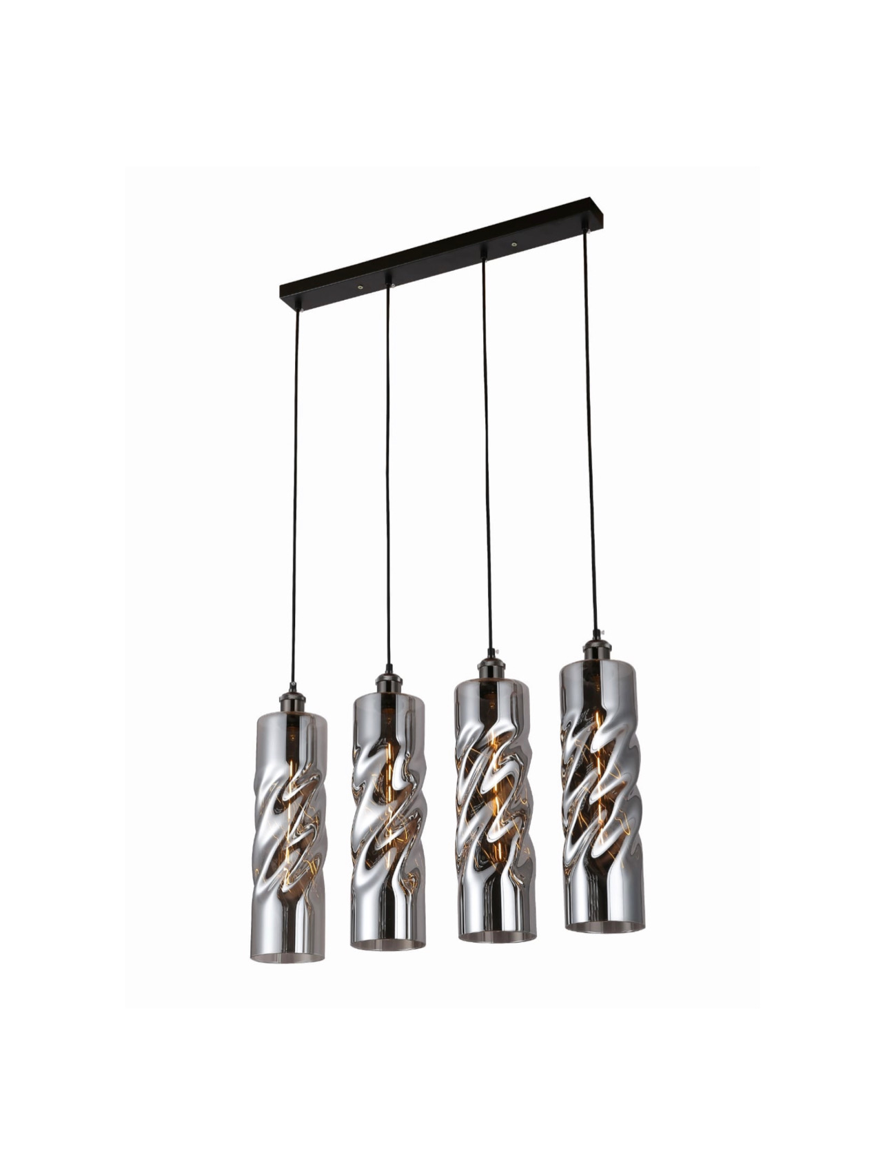 Hanglamp Twist Smoking Glass - 4 Lichts