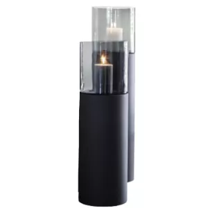 Luxe windlicht op zuil - Set van 2: H90+H110 cm