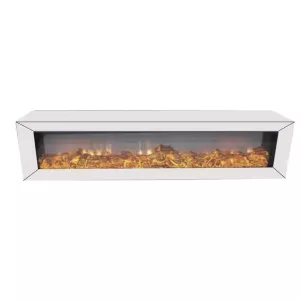 Tv-Meubel Zwevend - Wit Spiegelglas 160 cm