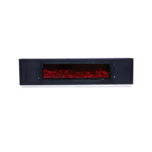 TV-Meubel Black Bonito - Incl. Sfeerhaard - Zilver/Zwart
