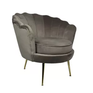 Fauteuil – Schelp - Taupe/Goud