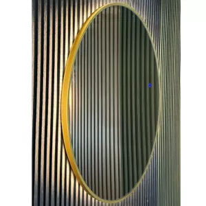 Spiegel met Ledverlichting - | Goud | 100 cm