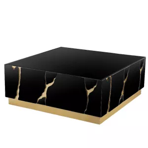 Salontafel - Epoxy - Black/Gold 100 x 100 x 40 cm
