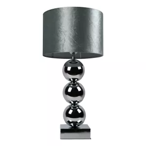 Bollamp – Tafellamp – 3 Bollen – Vierkante Voet – Zilver