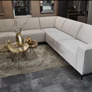 Hoekbank Amia - Beige Velvet Stof
