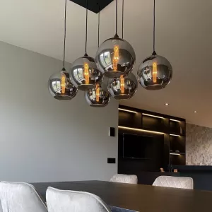 Bollen Hanglamp Smoke Glass – 6 Lichts