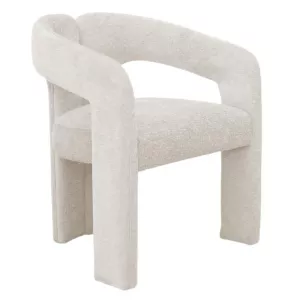 Eetkamerstoel Japandi Woven Velvet - Wit