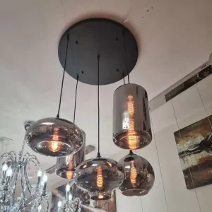 Mix Bollen Hanglamp Smoke Glass – 5 Lichts
