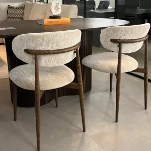 Eetkamerstoel Japandi Okura  - Crème