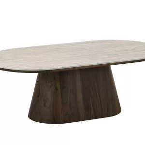 Salontafel Walnut - Travertin Keramiek