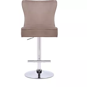 Barkruk Velvet - Taupe/Zilver