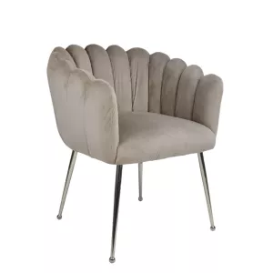 Eetkamerstoel Violet - Taupe/Zilver