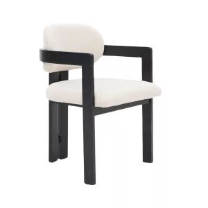 Eetkamerstoel Japandi - Wit/Zwart