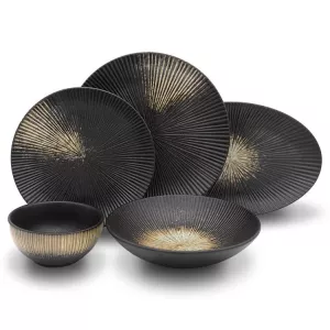 Serviesset Bricard Amily Zwart/Oker - 25 Delig 