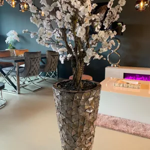Mother of Pearl Schelpenvaas – Eric Kuster Stijl – Bruin Driehoek - 77cm