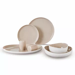 Serviesset Bricard Colmar - 27 Delig  - Wit/Taupe