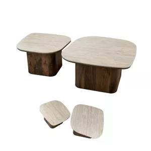 Salontafel Walnut Shape - Travertin Keramiek
