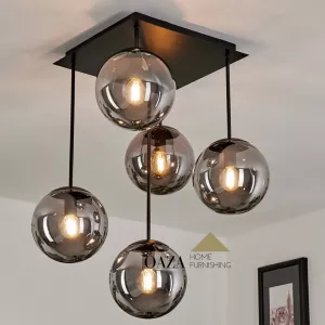 Plafondlamp - Smoke Glass - 5 lichts