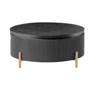 Salontafel Foster Fineer Rond - Zwart/Goud