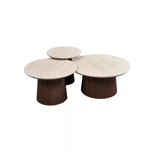Salontafel 3-delig Aqua Bruin - Beige 