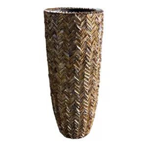 Schelpenvaas – Eric Kuster Stijl – Bruin/Goud 90 cm Fishbone