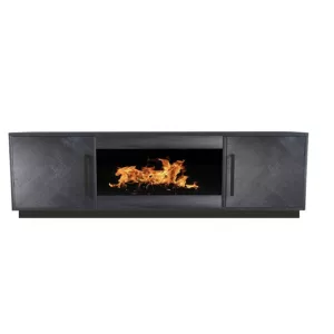 TV-Meubel Black Bonito - Incl. Sfeerhaard - Zwart/Zwart