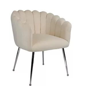 Eetkamerstoel Violet - Crème/Zilver