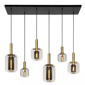 Hanglamp Tubes - Smoke Glass 6 Lichts